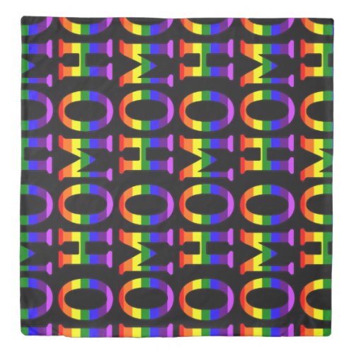 Colorful Gay Rainbow Bold Homo Pattern Duvet Cover