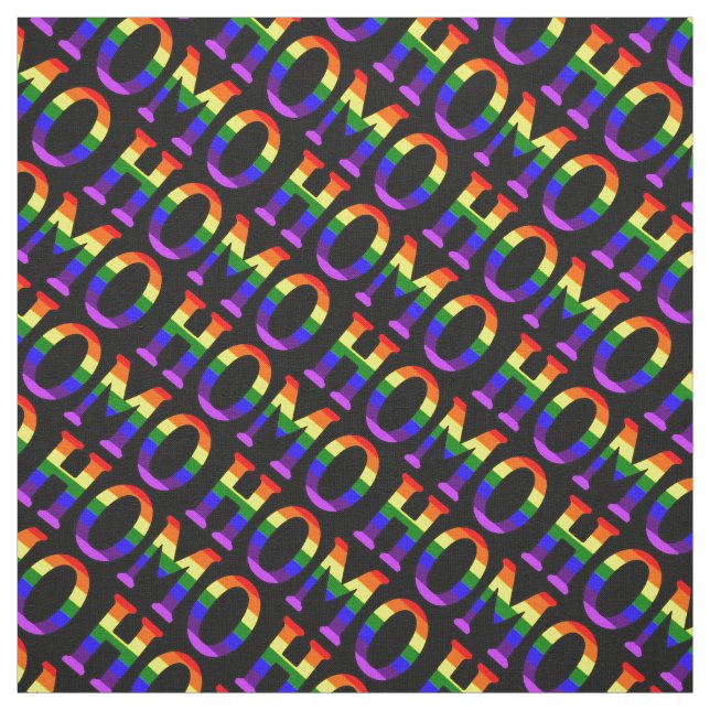 Colorful Gay Rainbow Colors Homo Pattern Fabric (Swatch)