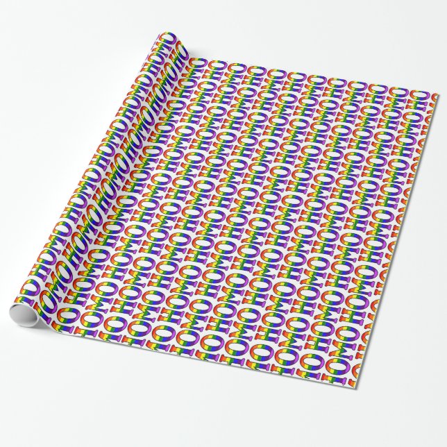 Colorful Gay Rainbow Colors Homo Pattern Wrapping Paper (Unrolled)