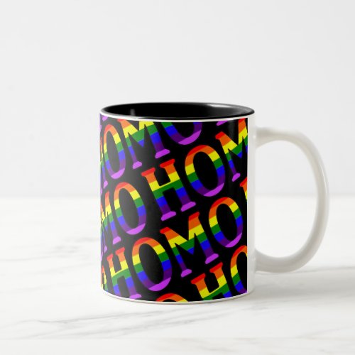Colorful Gay Rainbow Colors Homo Two_Tone Coffee Mug