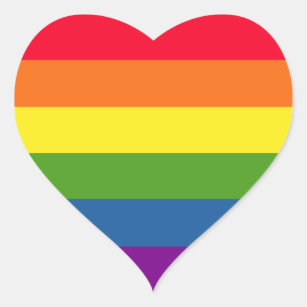 Colorful Gay Rainbow Pride Love Heart Sticker