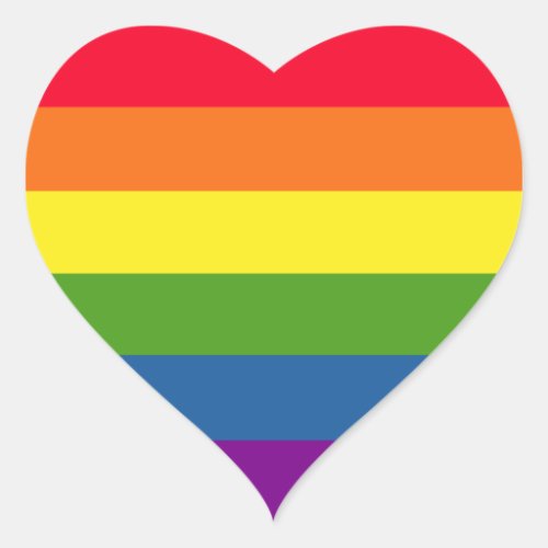 Colorful Gay Rainbow Pride Love Heart Sticker