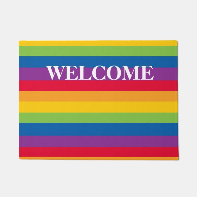 Colorful Gay Stripes Doormat (Front)