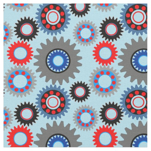 Colorful Gear Pattern Fabric
