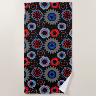 Colorful Gears Beach Towel