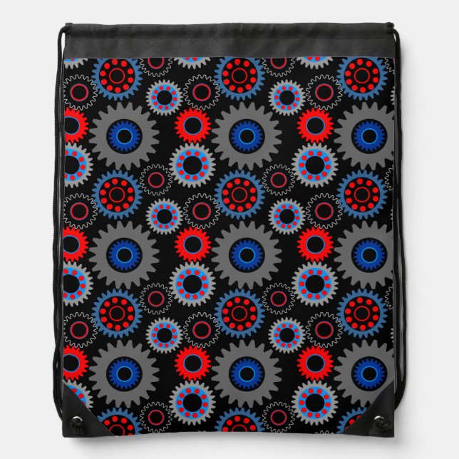 Colorful Gears Drawstring Bag (Front)