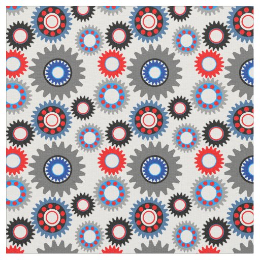 Colorful Gears Fabric