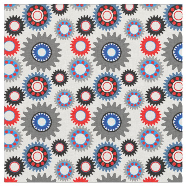 Colorful Gears Fabric (Close Up)