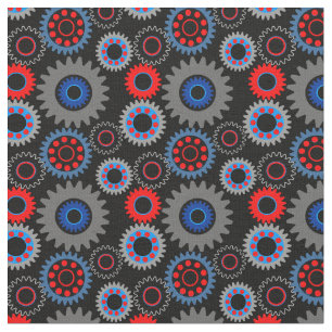 Colorful Gears Fabric