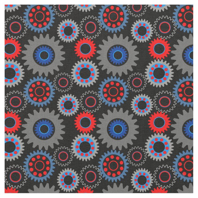 Colorful Gears Fabric (Close Up)