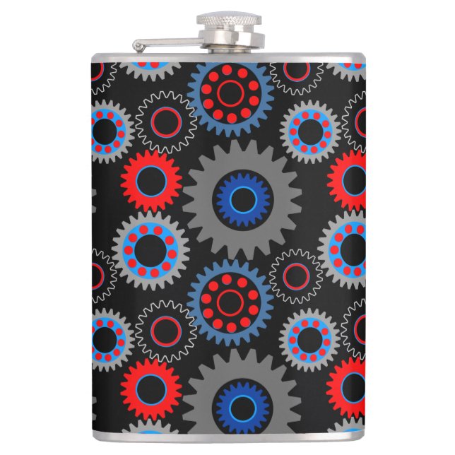 Colorful Gears Flask (Front)