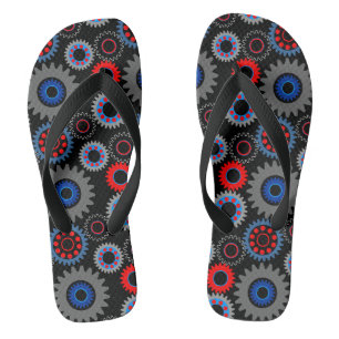 Colorful Gears Flip Flops