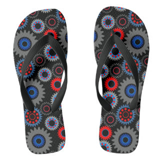 Colorful Gears Flip Flops