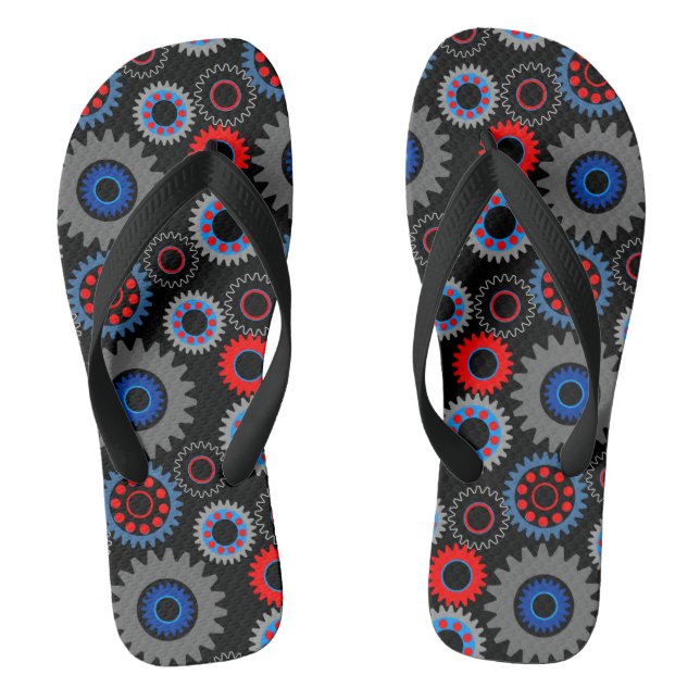 Colorful Gears Flip Flops (Footbed)