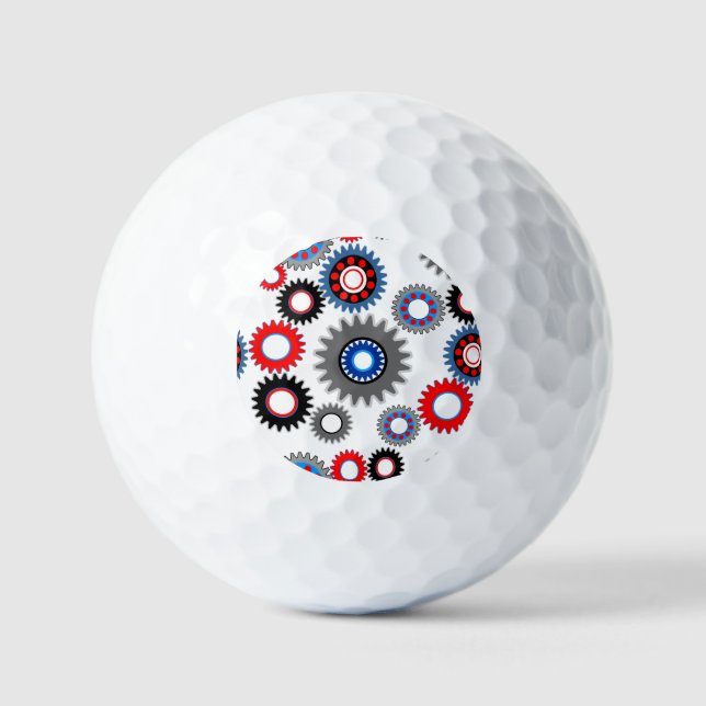 Colorful Gears Golf Balls (Front)
