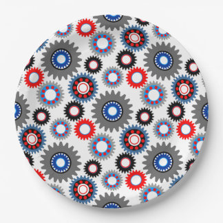 Colorful Gears Paper Plates