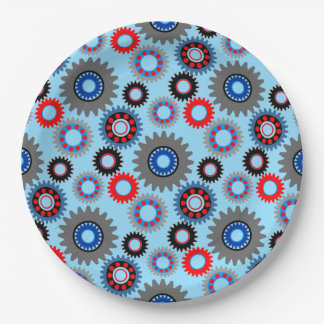 Colorful Gears Paper Plates