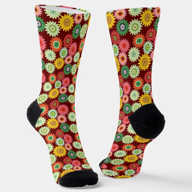 Colorful Gears Socks (Angled)
