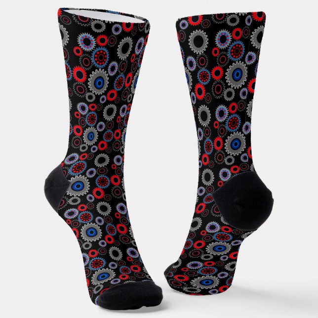 Colorful Gears Socks (Angled)