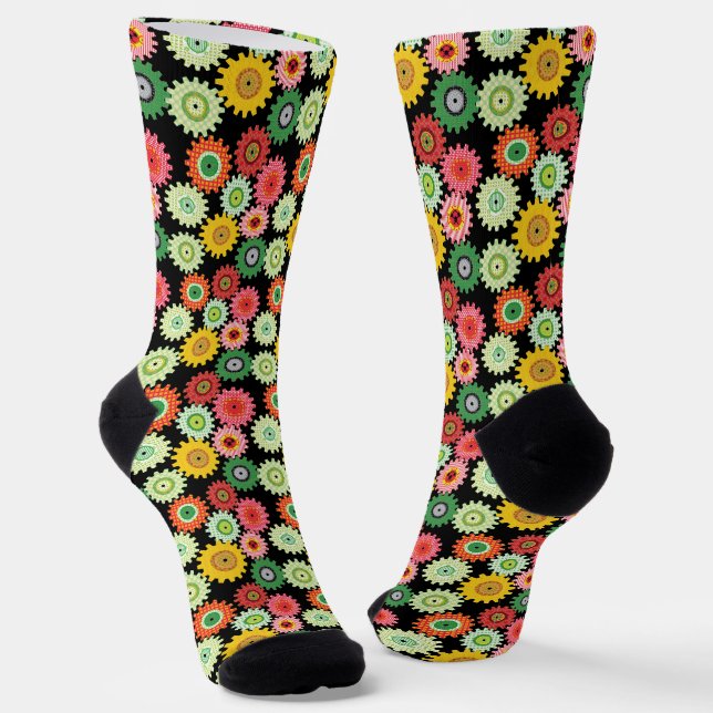 Colorful Gears Socks (Angled)