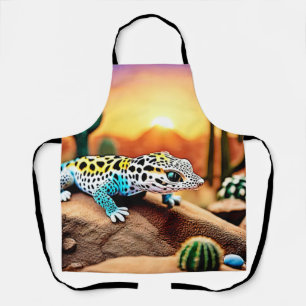 Colorful Gecko Rocks Design Apron
