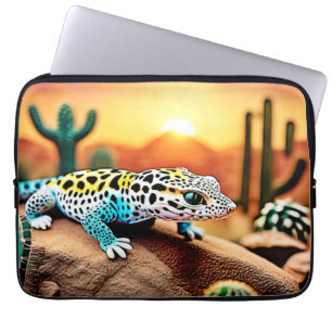 Colorful Gecko Rocks Design Laptop Sleeve