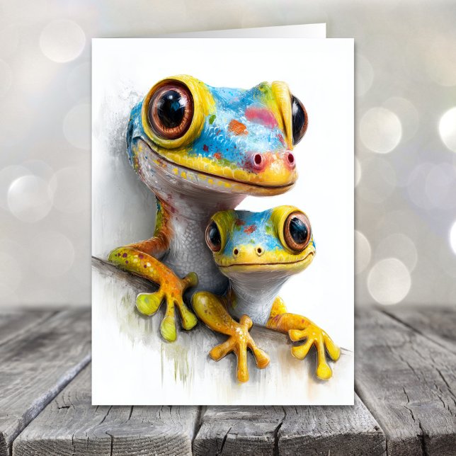 Colorful Geckos Father's Day Holiday Card (Creator Uploaded)