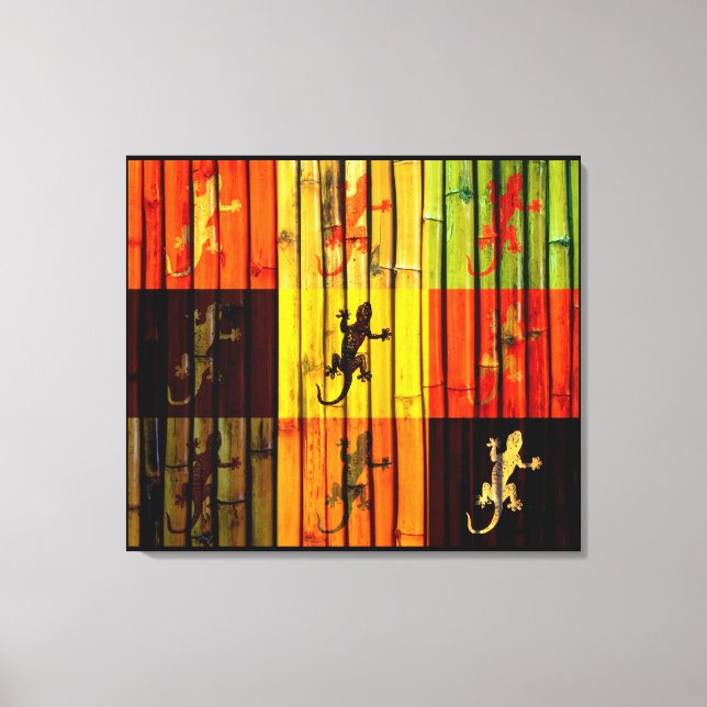 Colorful geckos - Wrapped Canvas Print (Front)