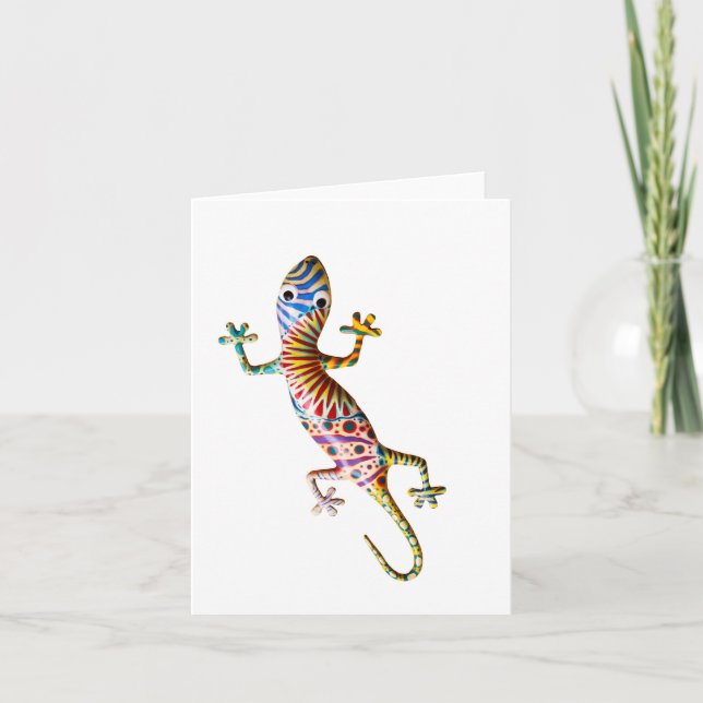 Colorful gekko lizard card (Front)