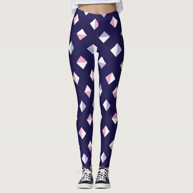 Colorful Gem Seamless Pattern Leggings (Front)