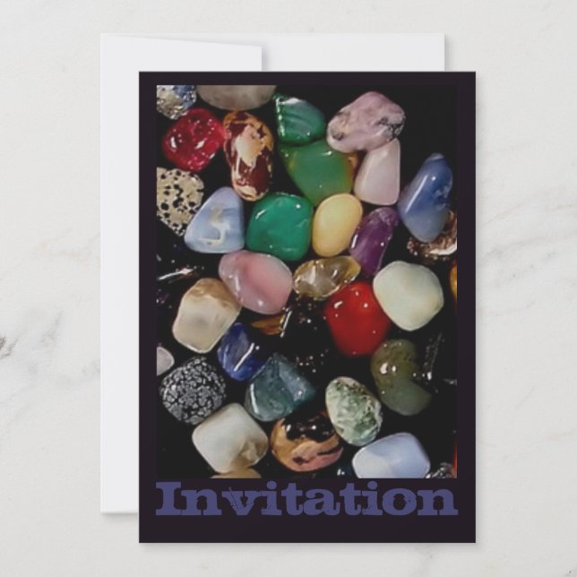 Colorful Gem Stones Invitation (Front)
