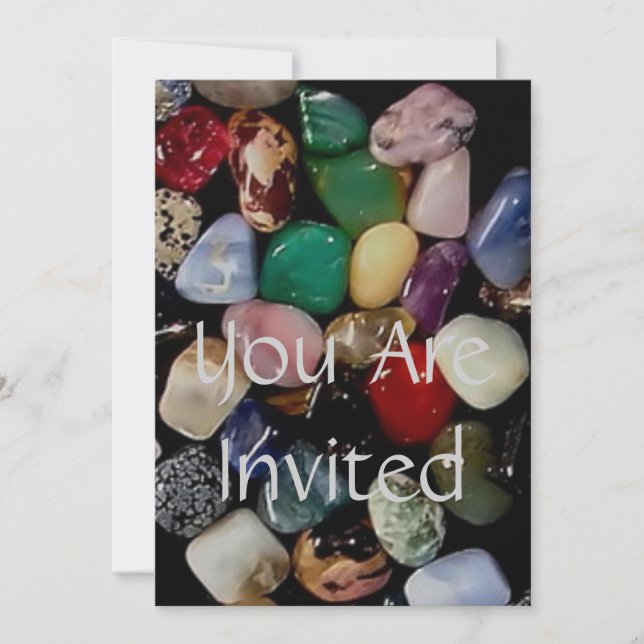 Colorful Gem Stones Invitation (Front)