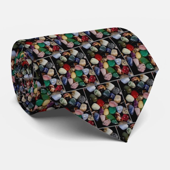 Colorful Gem Stones Tie (Rolled)