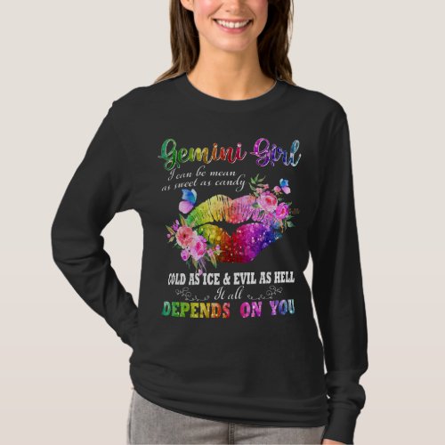 Colorful Gemini Girl  Ideas Gemini Zodiac Sign Cos T_Shirt