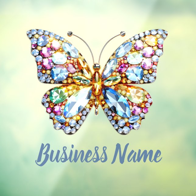 colorful gems butterfly  window cling (Sheet 3)