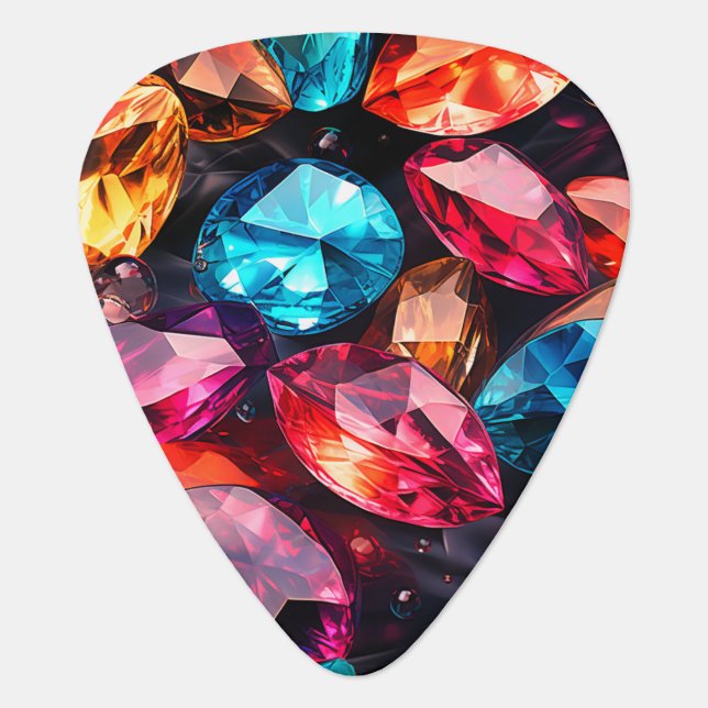Colorful Gems Guitar Pick (Front)
