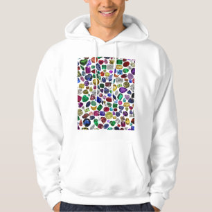 Colorful Gemstone & Diamond Pattern Hoodie