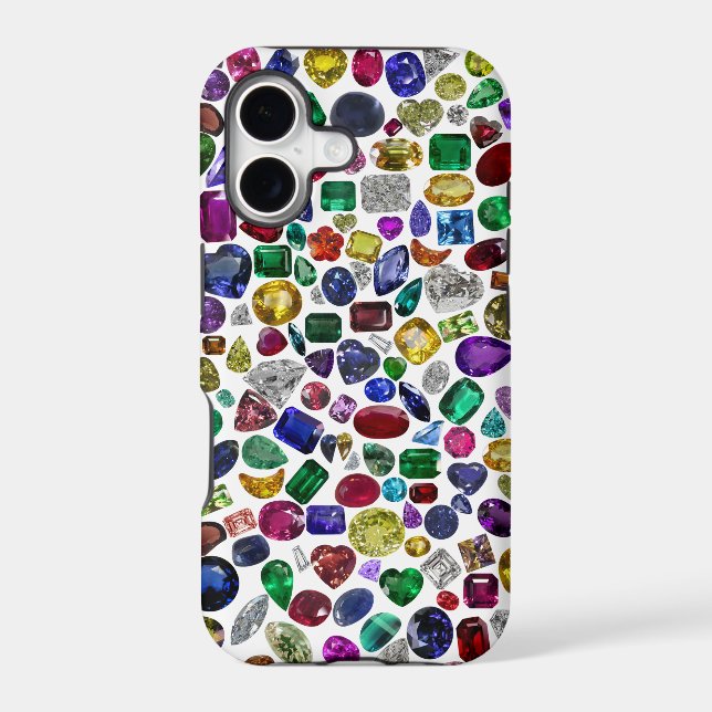 Colorful Gemstone & Diamond Pattern Iphone Case (Back)