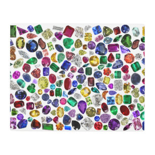 Colorful Gemstone & Diamond Pattern Metal Print