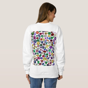 Colorful Gemstone & Diamond Pattern Sweatshirt