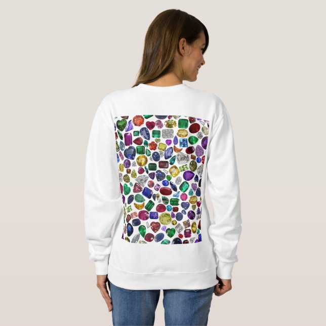 Colorful Gemstone & Diamond Pattern Sweatshirt (Back Full)
