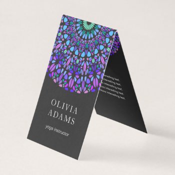 Colorful Gemstone Mandala Business Card by ZyddArt at Zazzle
