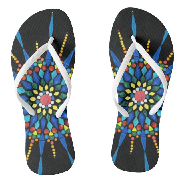 Colorful Gemstone Mosaic Flipflops (Footbed)