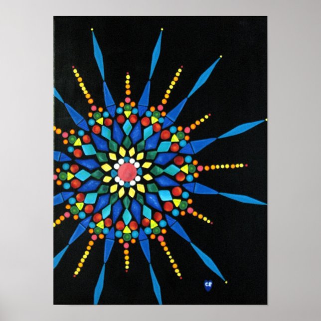 Colorful Gemstone Mosaic Painting Posters (Front)