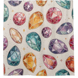 Colorful Gemstone Pattern (1) Shower Curtain