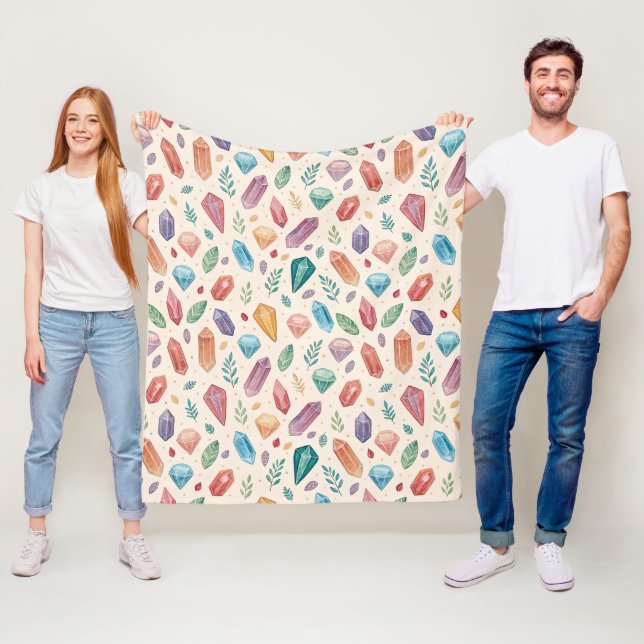 Colorful Gemstone Pattern (2) Fleece Blanket (In Situ)