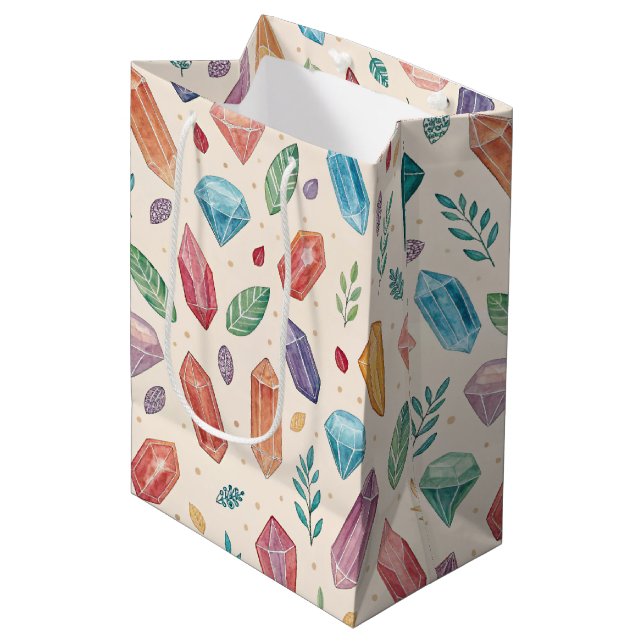 Colorful Gemstone Pattern (2) Medium Gift Bag (Front Angled)