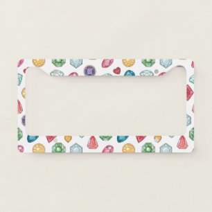 Colorful Gemstone Pattern (3) License Plate Frame