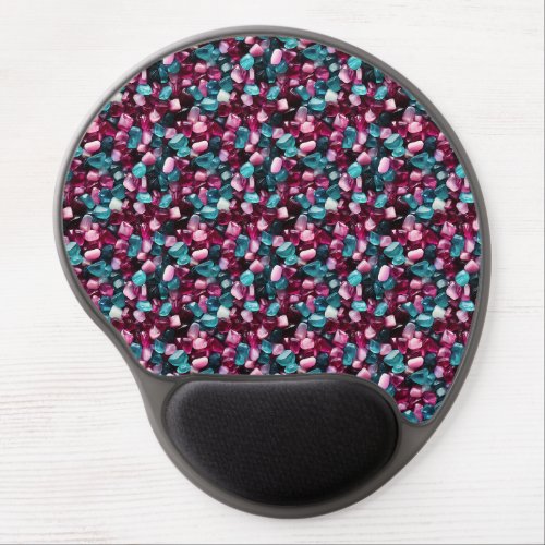 Colorful Gemstone Pattern Gel Mouse Pad