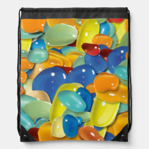 Colorful gemstones drawstring bag
